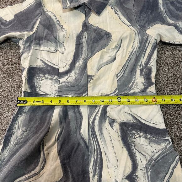 ASOS DESIGN Women's Twill Zip Front Playsuit Size 10 In Marble Print - Picture 10 of 12